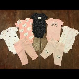 Carter’s Newborn Kitty Onesies with Matching Pants